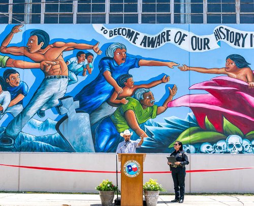 Image for Historic Mural Repainting Unveiled at Celebration in Houston's East End